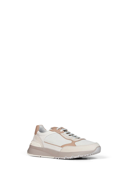 White nubuck and suede sneakers