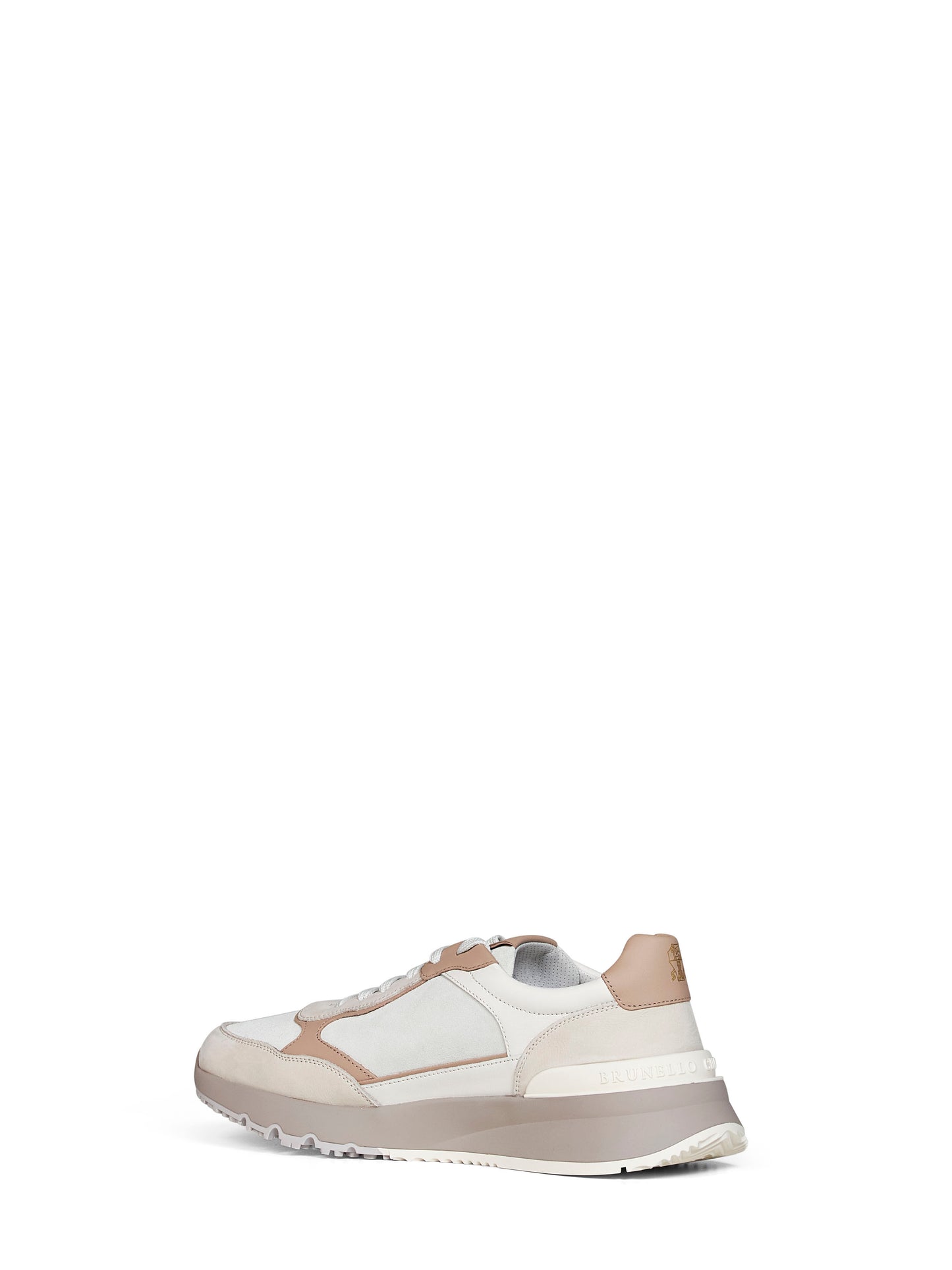 White nubuck and suede sneakers