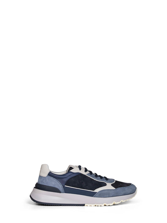 Sneakers in camoscio e pelle liscia multicolore