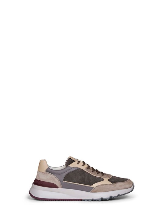 Sneakers in camoscio e pelle liscia multicolore