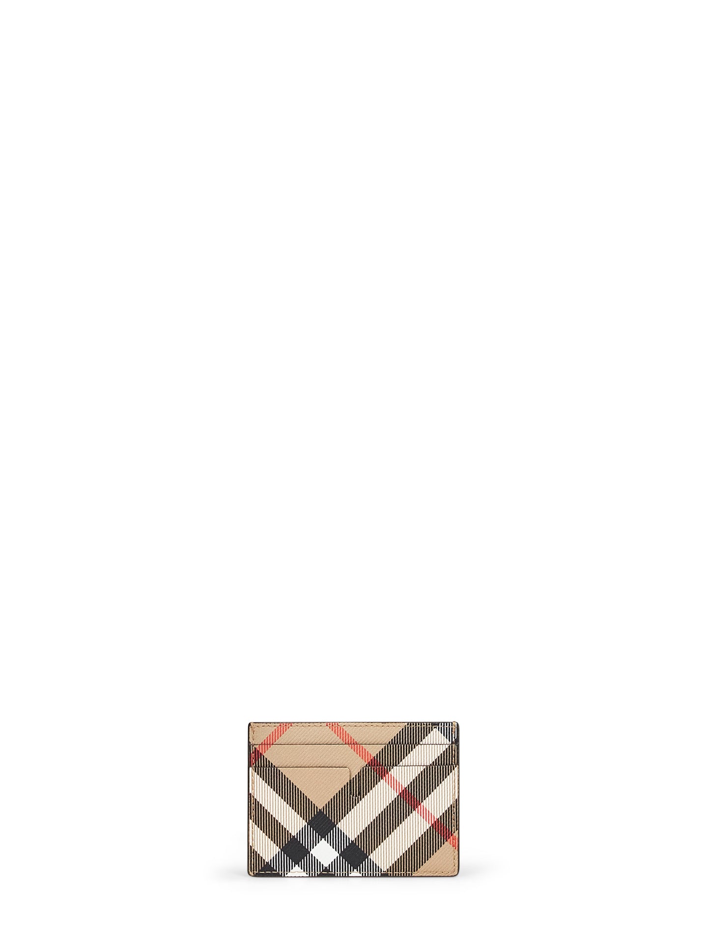 Porta carte di credito Check beige sabbia