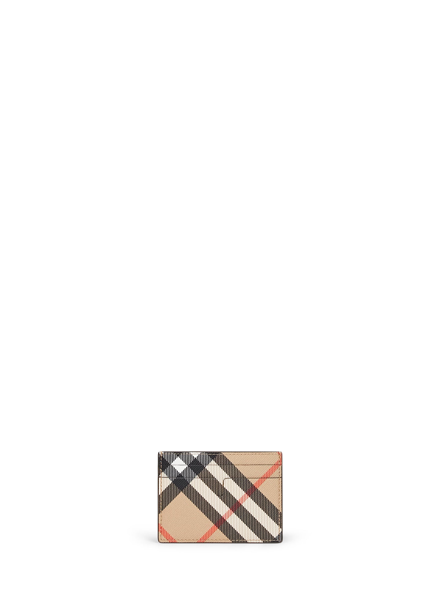 Porta carte di credito Check beige sabbia