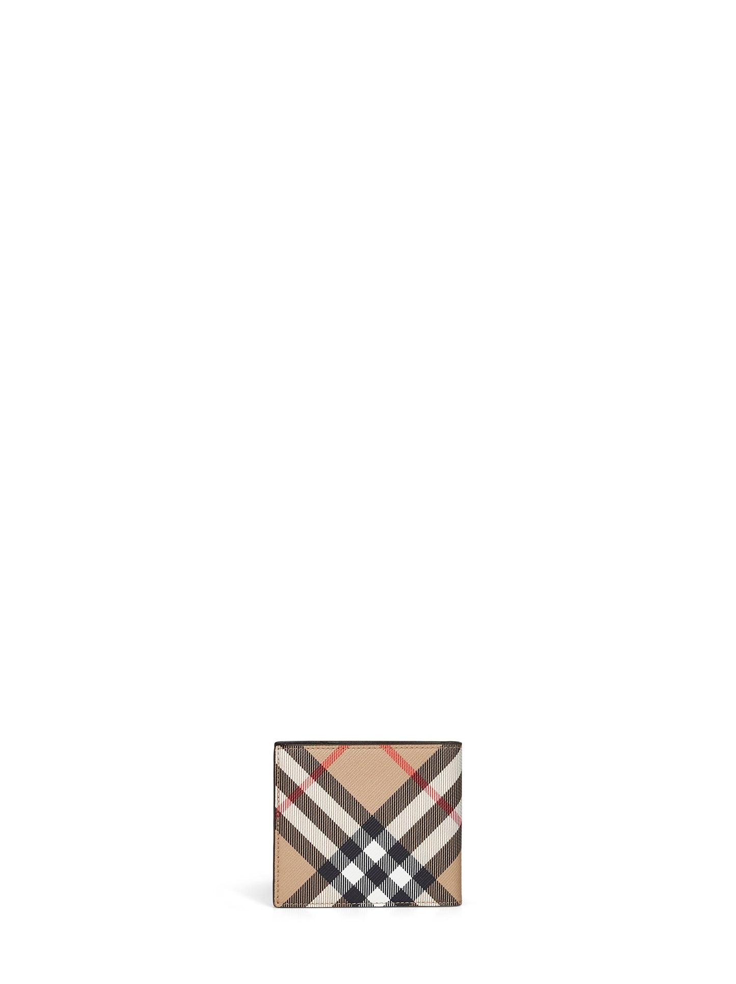 Sand beige Check bi-fold wallet