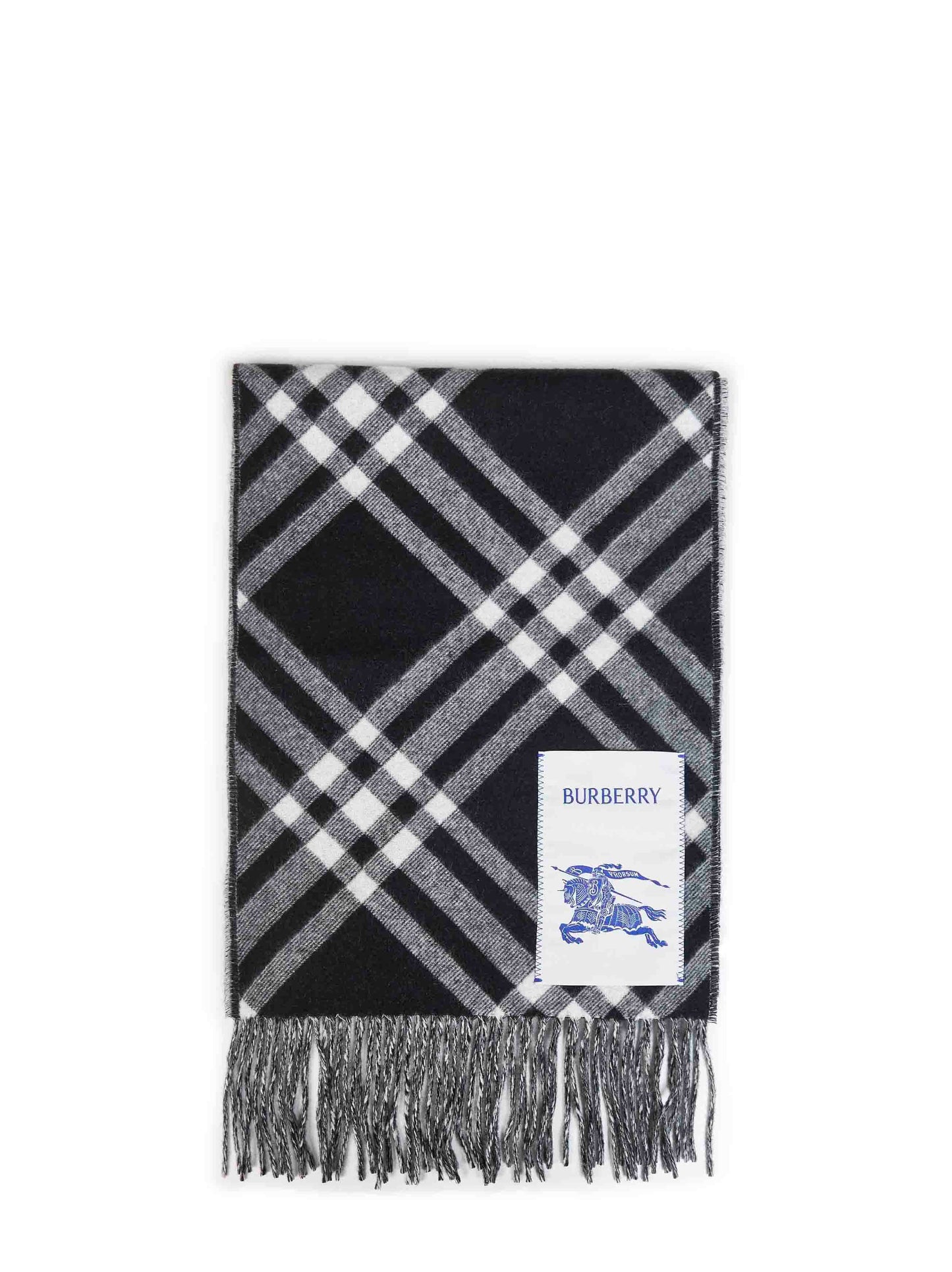 Sciarpa in cashmere Check double face nero