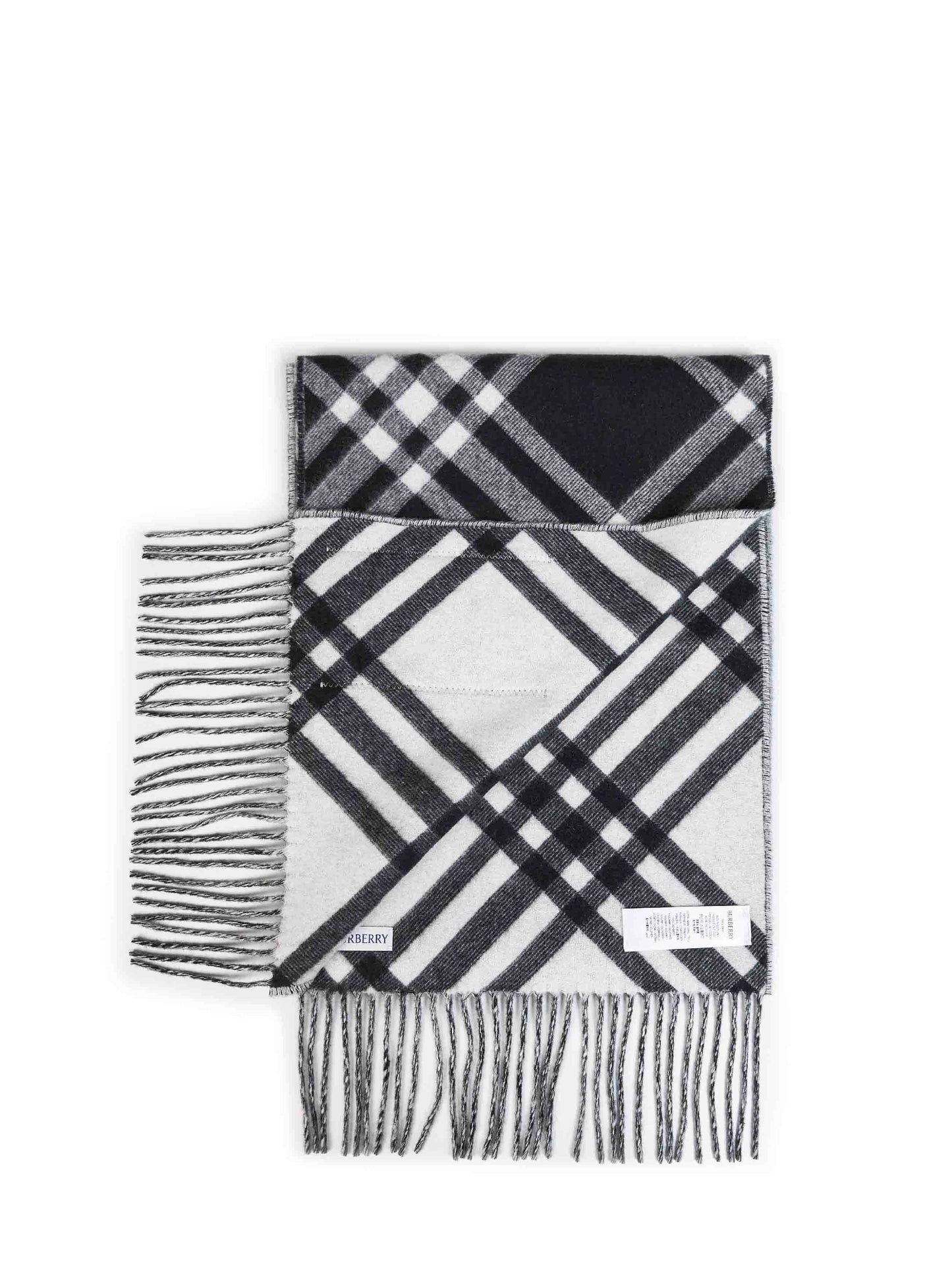 Sciarpa in cashmere Check double face nero