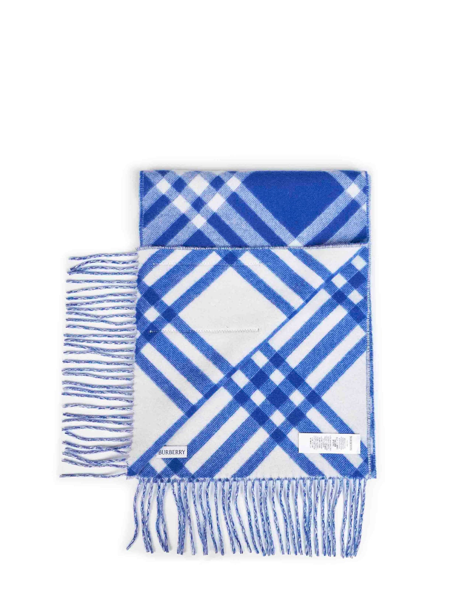 Sciarpa in cashmere Check double face blu