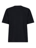 T-shirt in cotone nero con cavaliere a punto croce
