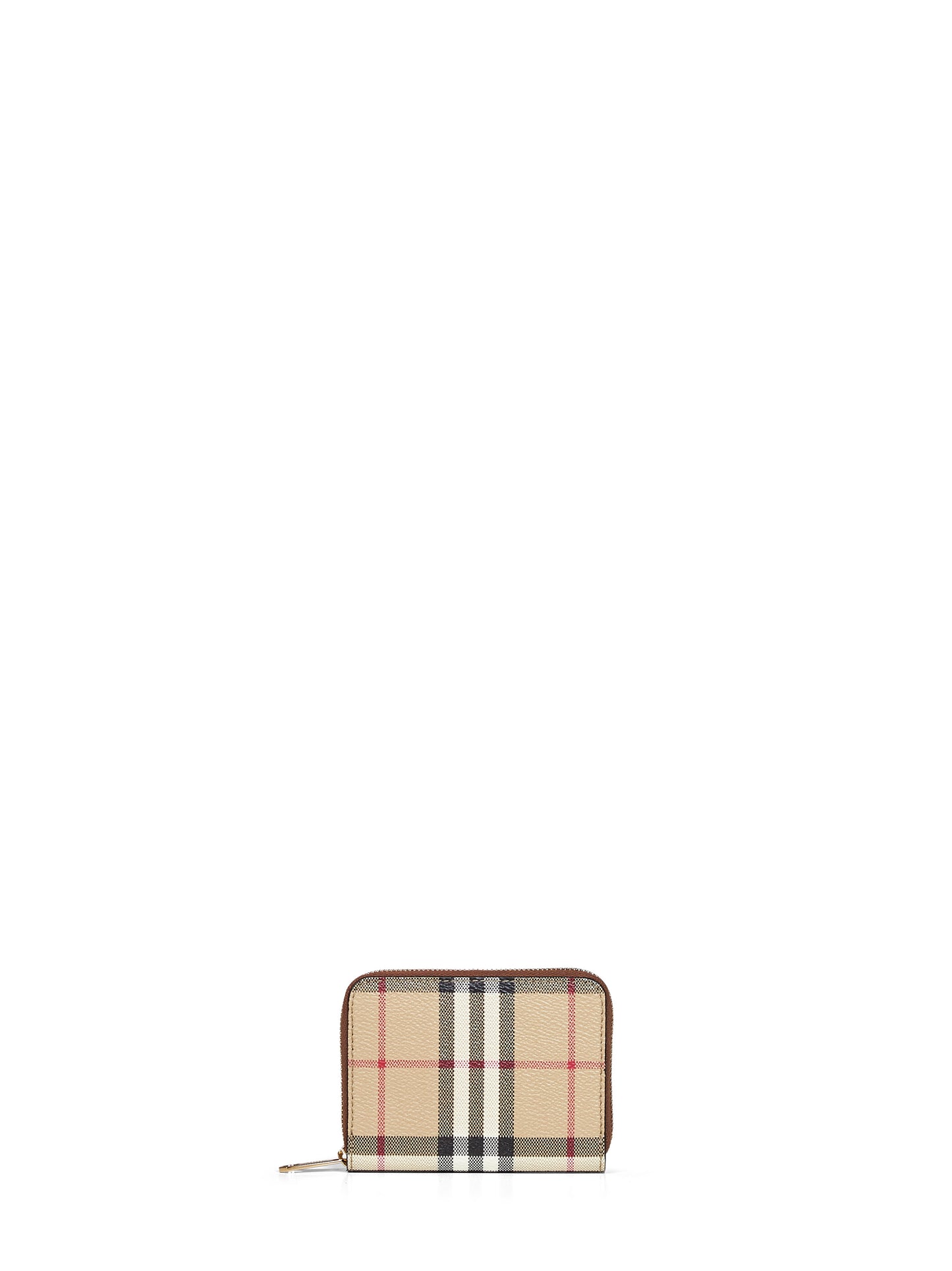 Archive beige Check zipped small wallet