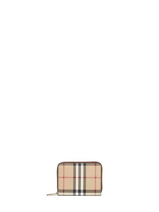Archive beige Check zipped small wallet