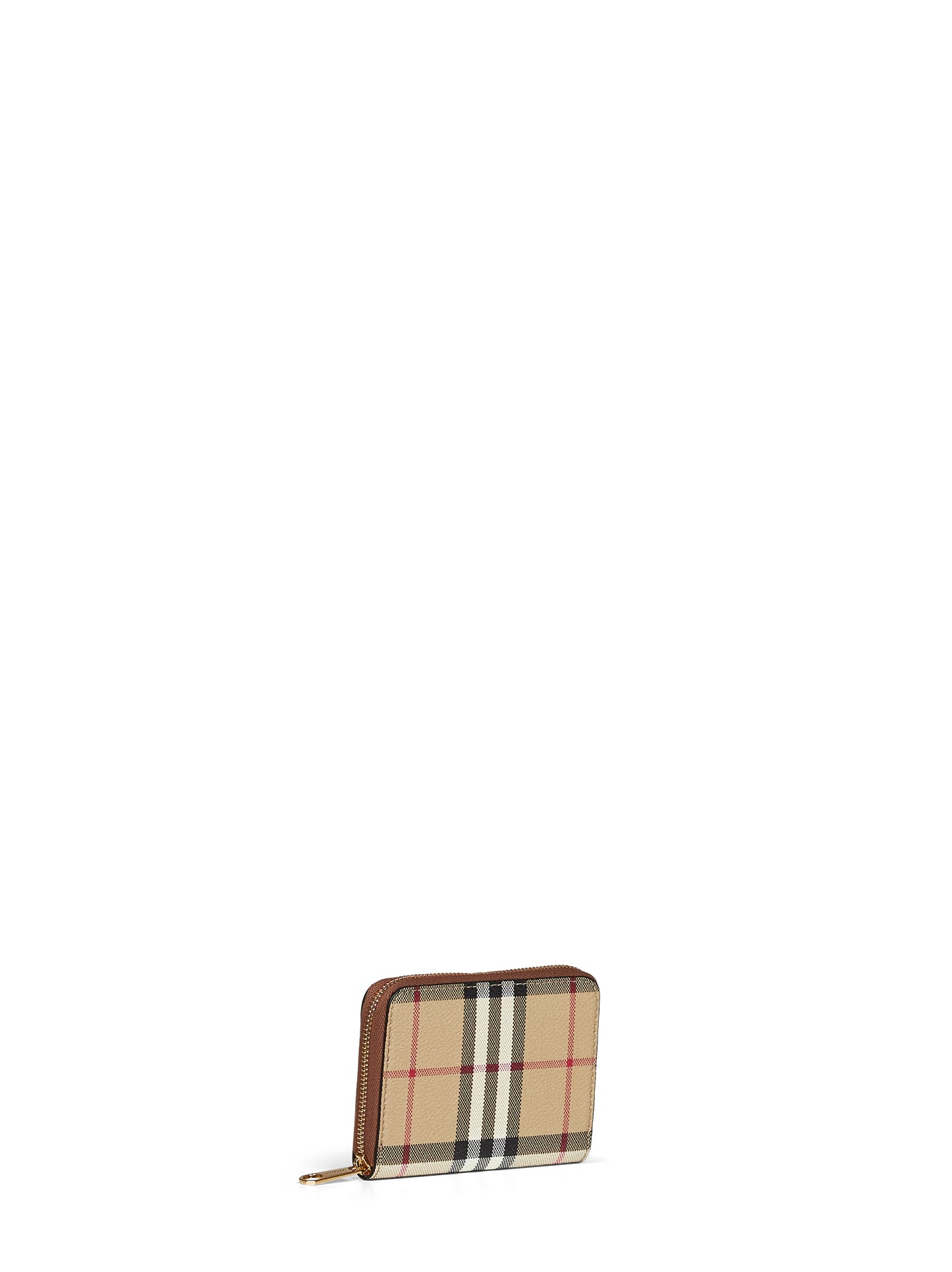 Archive beige Check zipped small wallet