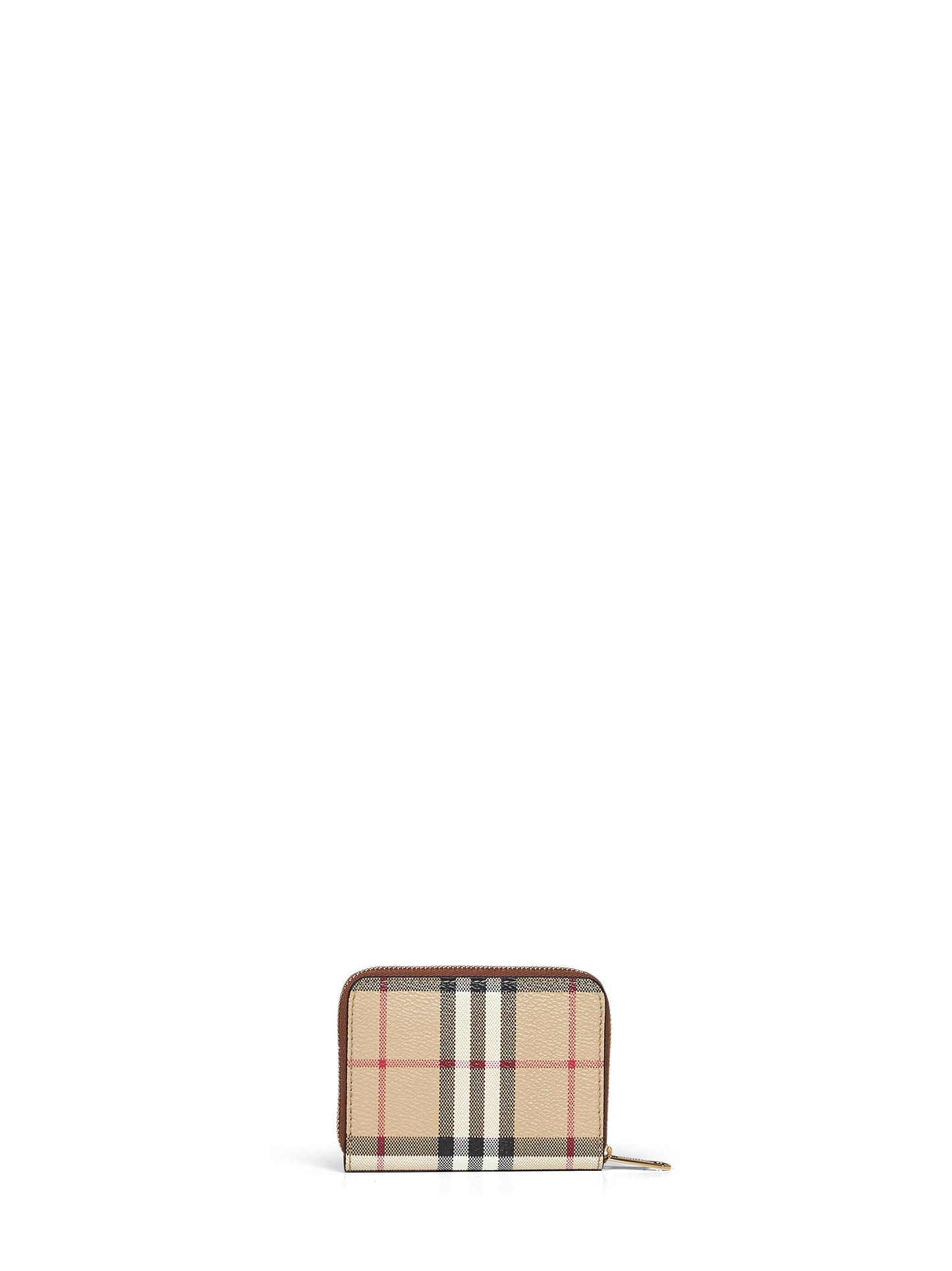 Archive beige Check zipped small wallet
