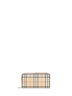 Portafoglio con zip Check beige archivio e marrone radica<BR/>
