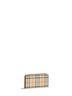 Portafoglio con zip Check beige archivio e marrone radica<BR/>