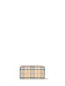 Portafoglio con zip Check beige archivio e marrone radica<BR/>
