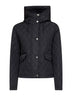 Giacca cropped con cappuccio in nylon trapuntato nero