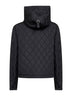 Giacca cropped con cappuccio in nylon trapuntato nero