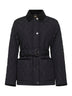 Giacca trapuntata con cintura in nylon nero