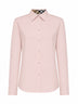 Camicia in popeline di cotone rosa con ricamo EKD