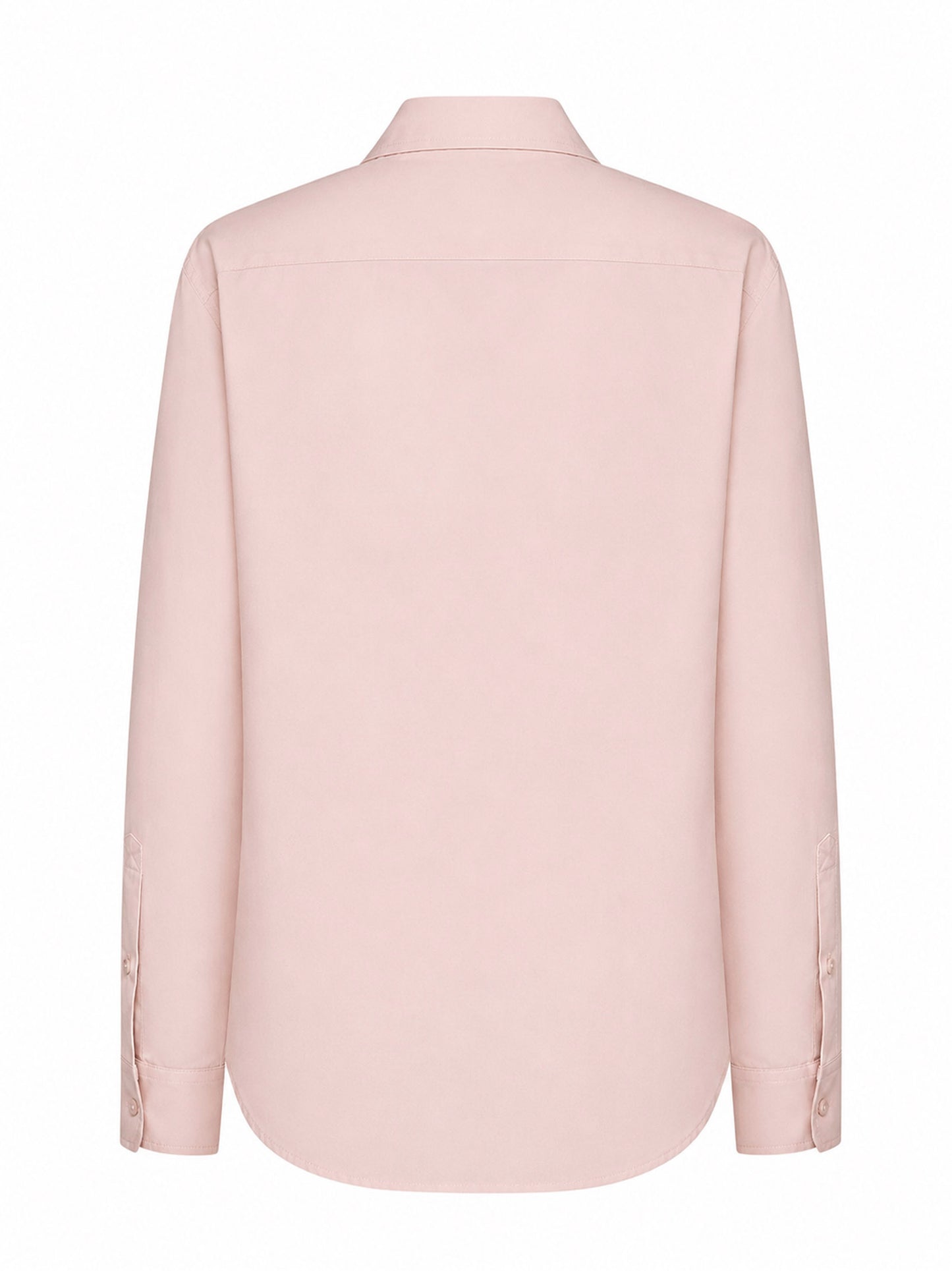 Camicia in popeline di cotone rosa con ricamo EKD