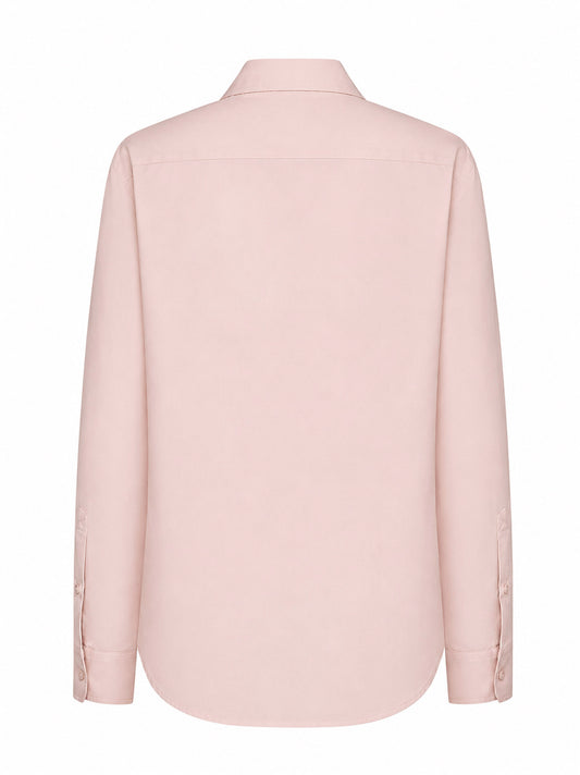 Pink cotton poplin shirt with EKD embroidery
