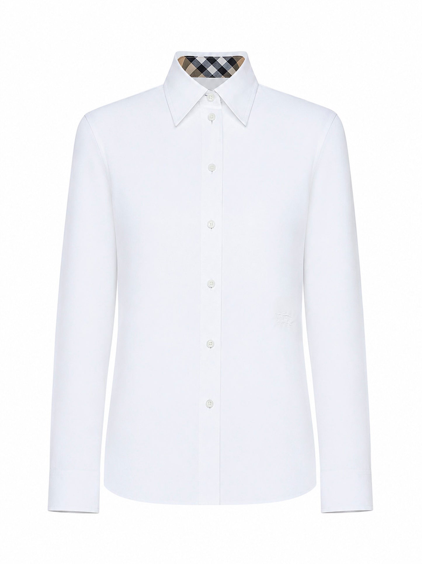 White cotton poplin shirt with EKD embroidery