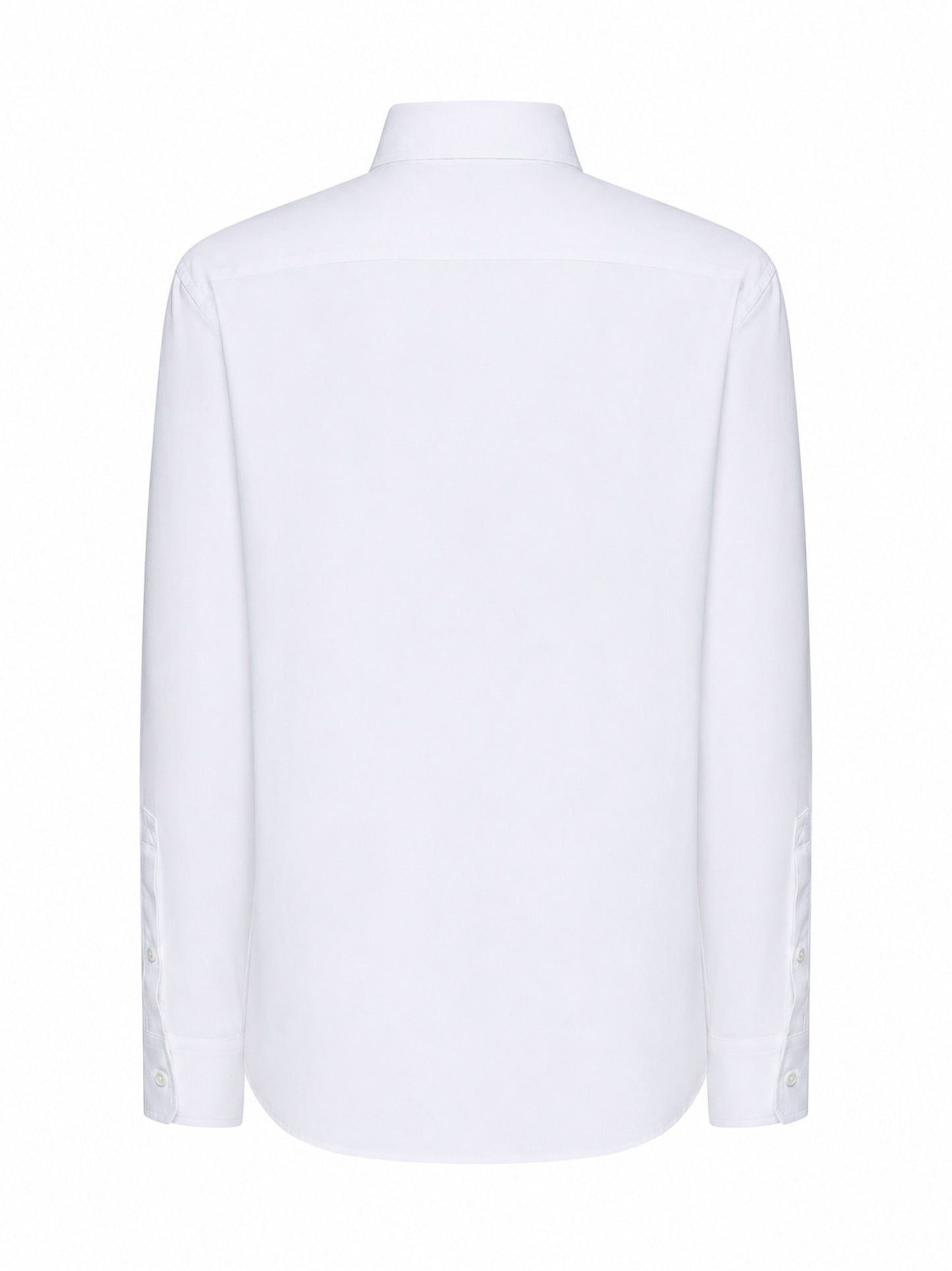 White cotton poplin shirt with EKD embroidery