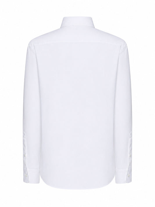 White cotton poplin shirt with EKD embroidery