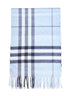 Bank blue Check cashmere scarf