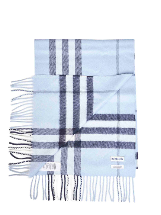 Bank blue Check cashmere scarf