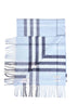 Bank blue Check cashmere scarf