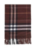 Treacle brown Check cashmere scarf