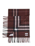 Treacle brown Check cashmere scarf