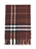 Treacle brown Check cashmere scarf