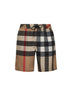 Beige Burberry Check swim trunks