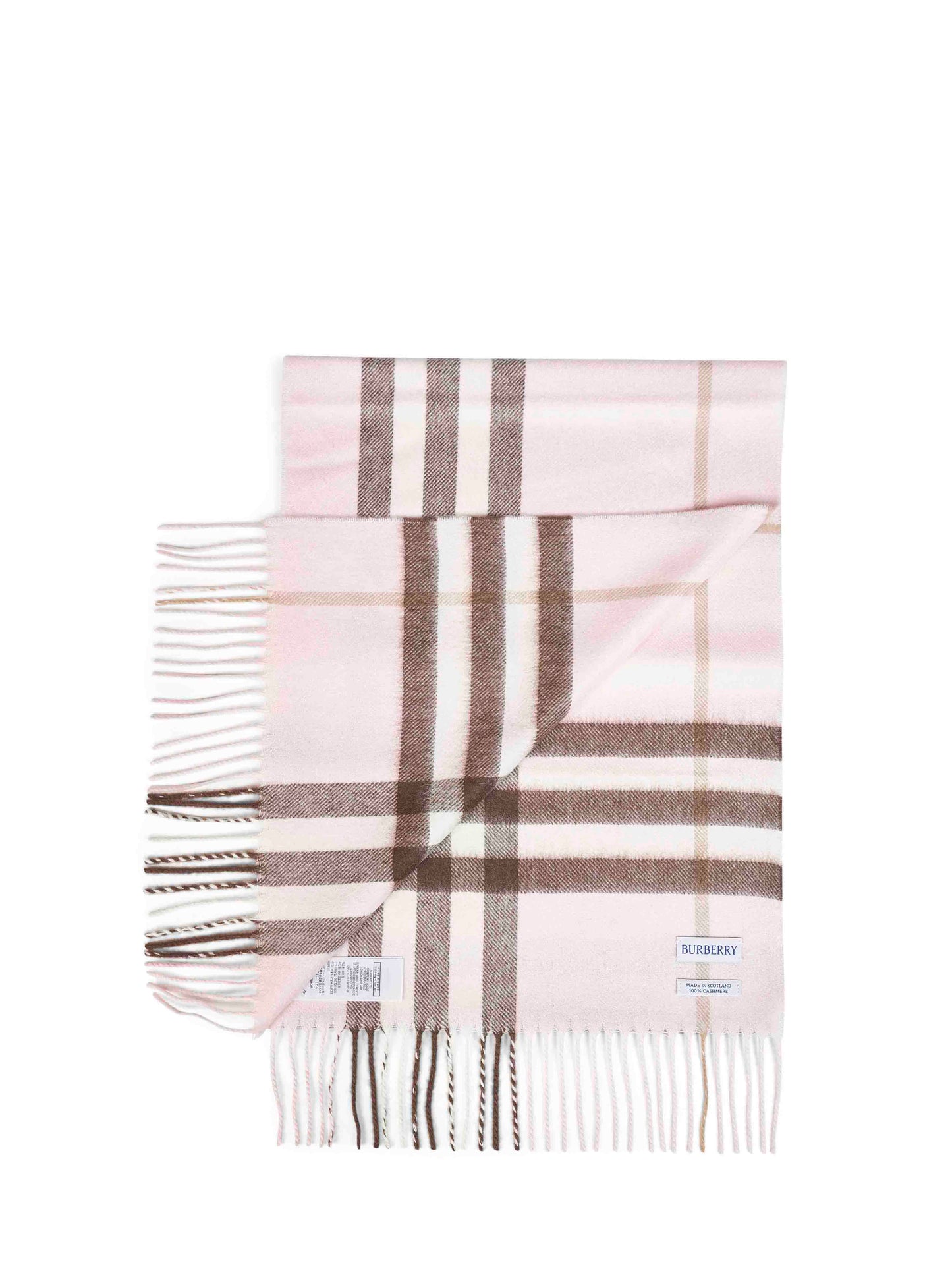 Bow pink Check cashmere scarf