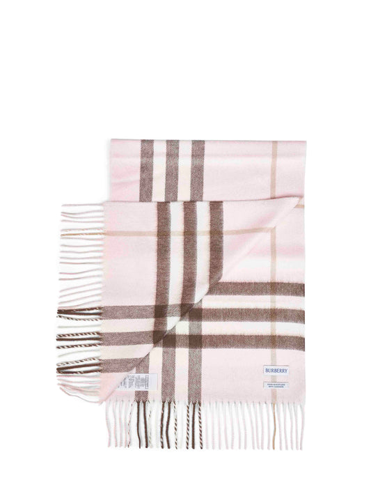 Sciarpa in cashmere Check rosa