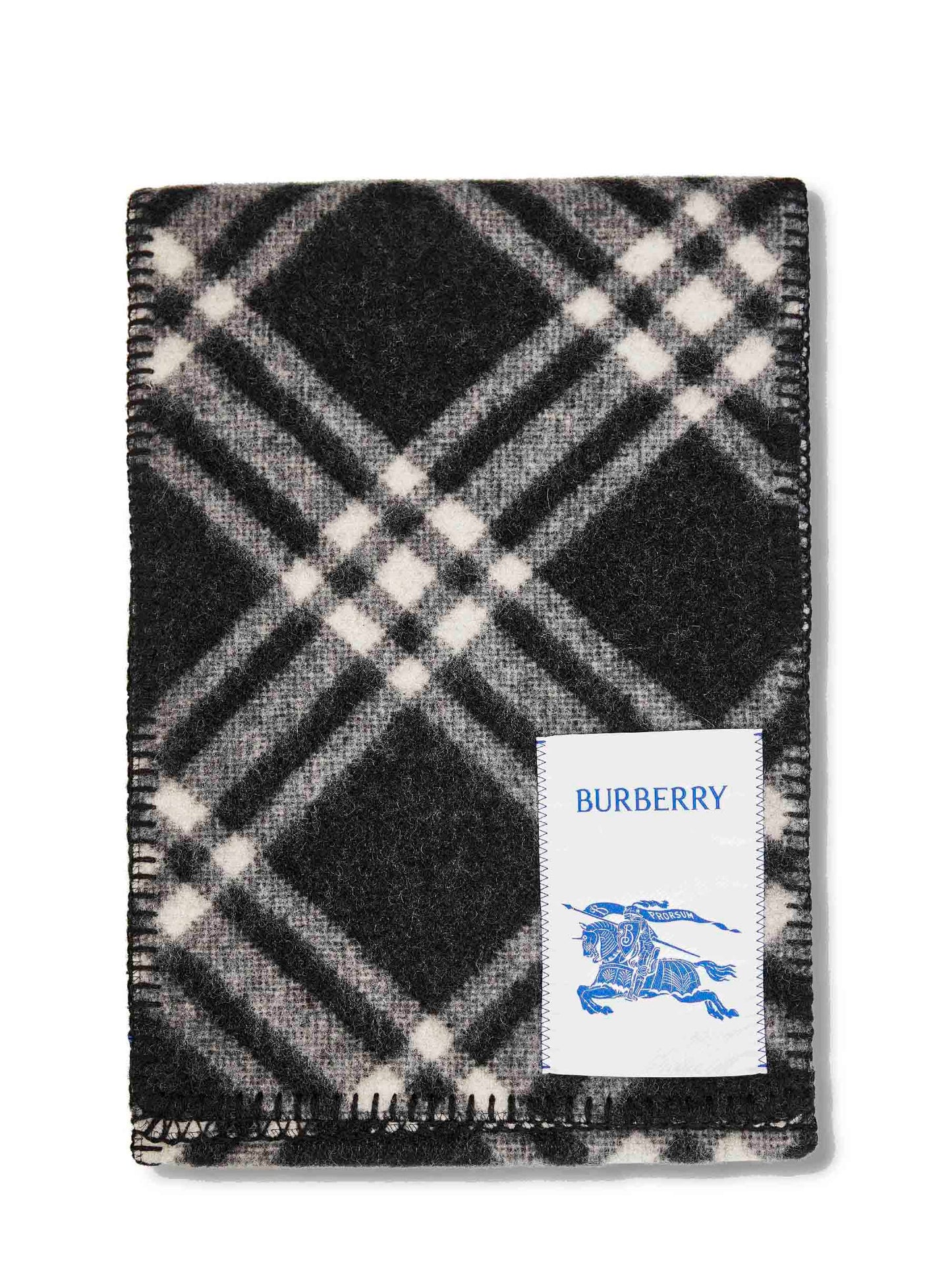 Black Check wool scarf