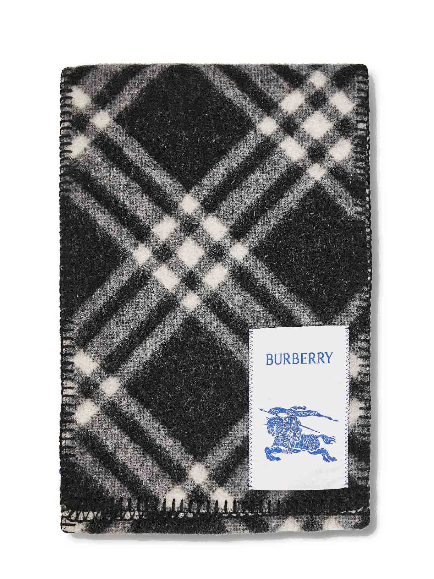 Black Check wool scarf