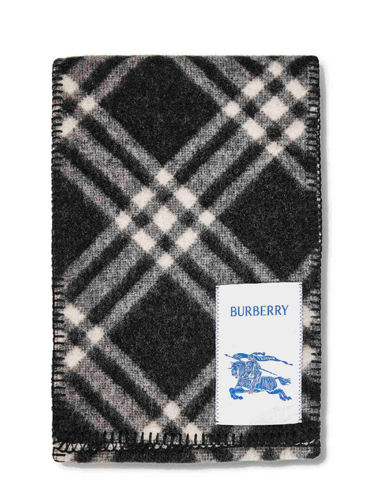 Black Check wool scarf