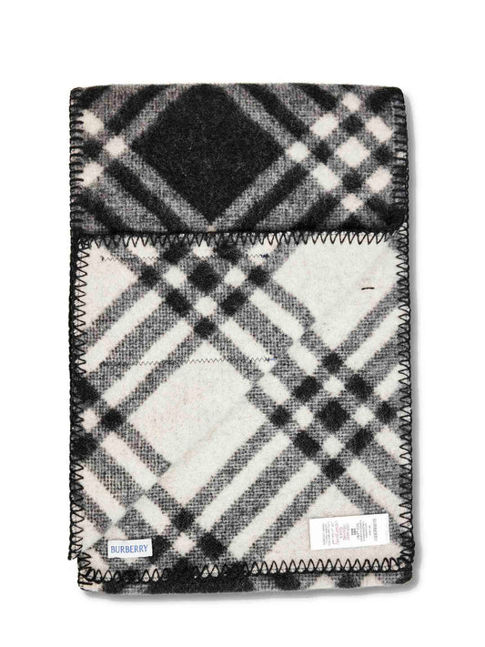 Black Check wool scarf