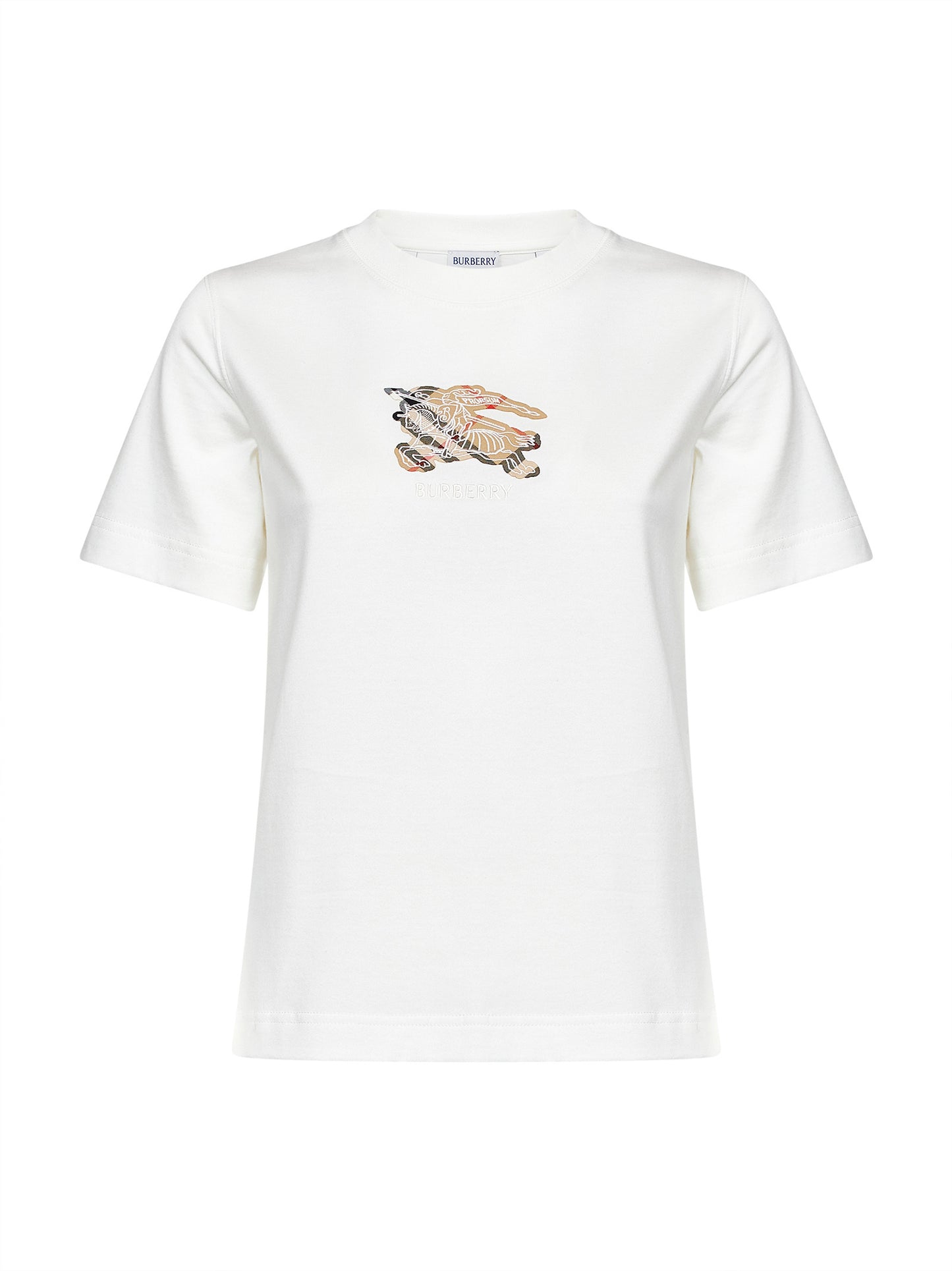 Chalk white cotton EKD Check T-shirt