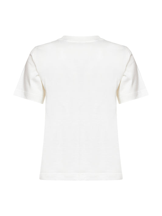 Chalk white cotton EKD Check T-shirt