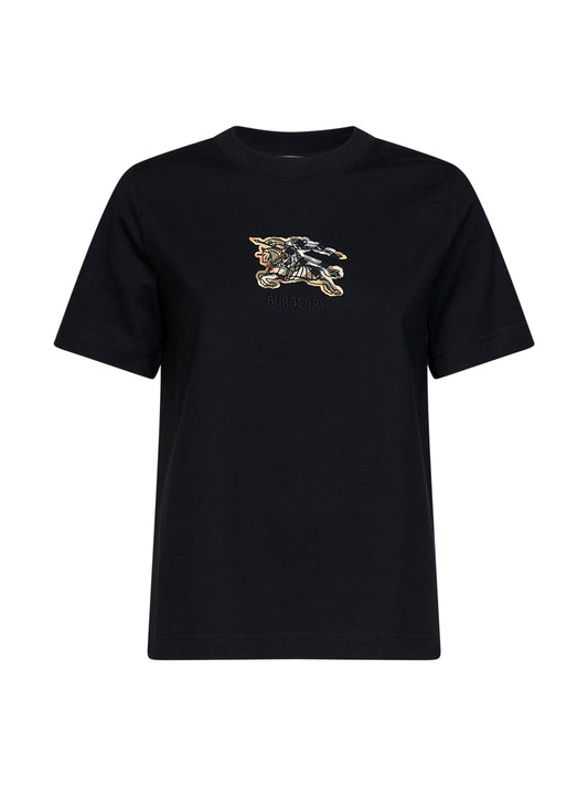 T-shirt in cotone nero con EKD Check