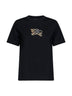 Black cotton EKD Check T-shirt