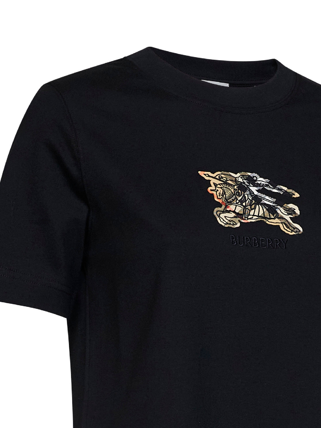 Black cotton EKD Check T-shirt