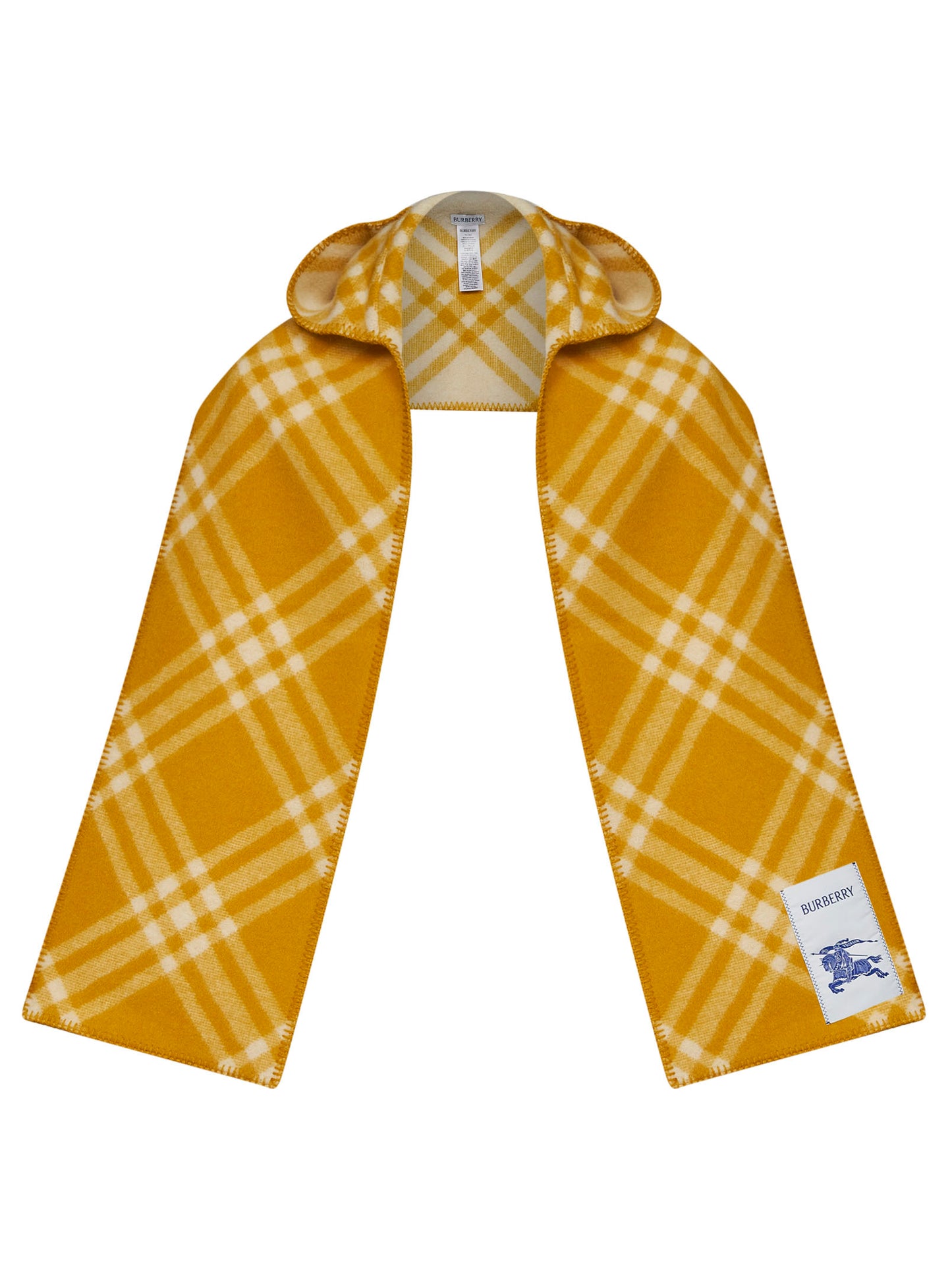 Pear yellow Check wool hooded scarf