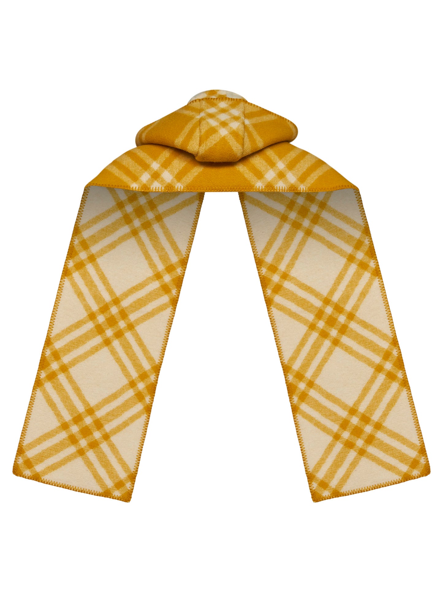 Pear yellow Check wool hooded scarf