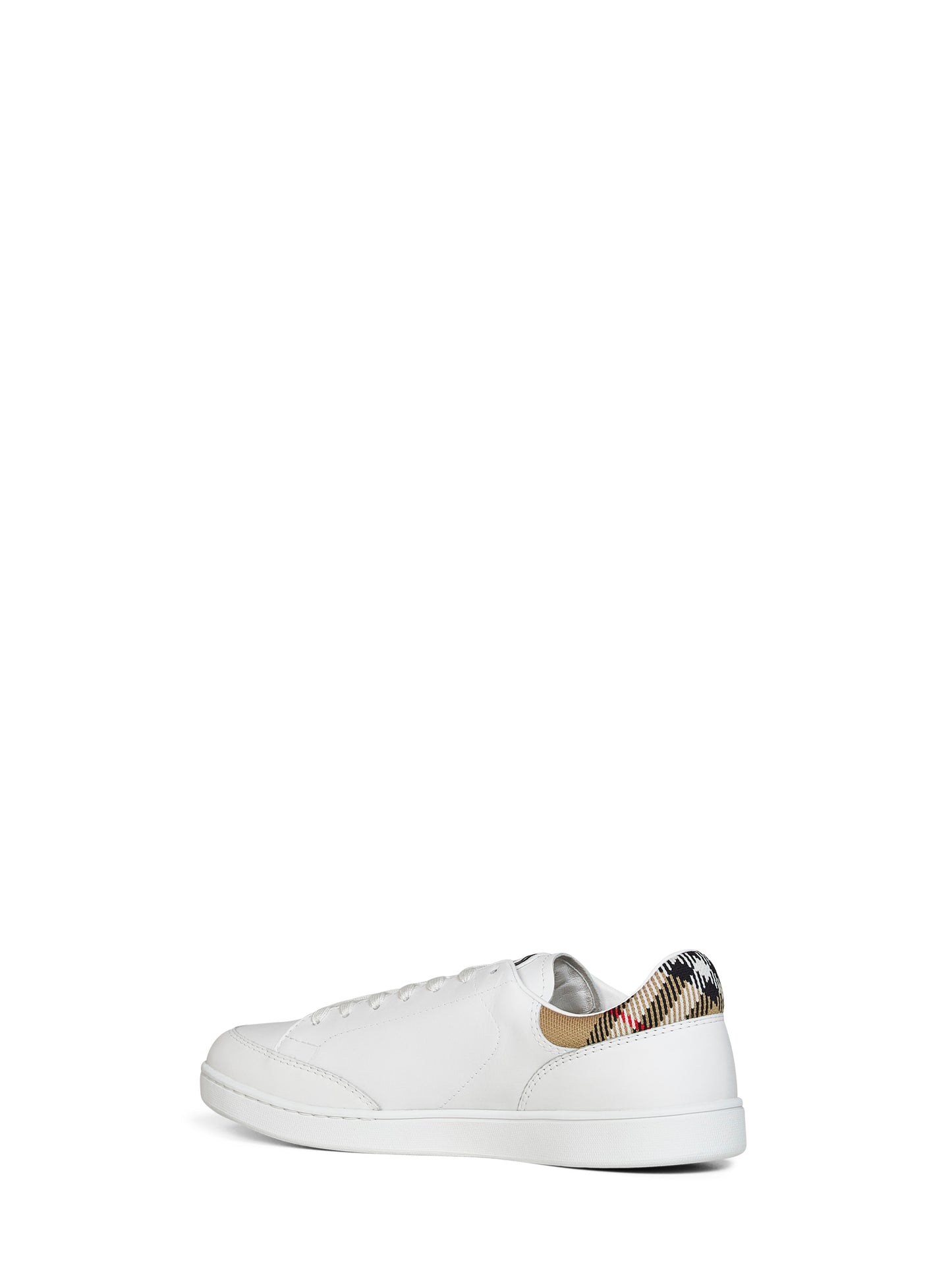 White smooth leather Set sneakers with Check insert