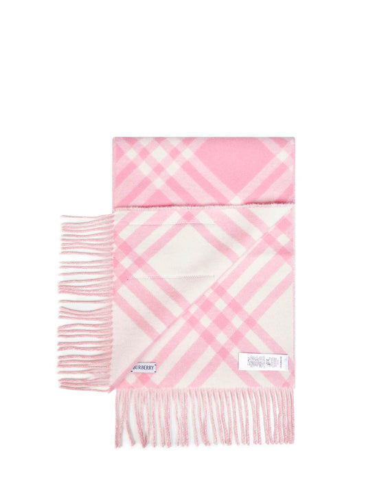 Sciarpa in cashmere Check double face rosa