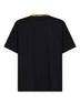 T-shirt in cotone nero con finiture Check